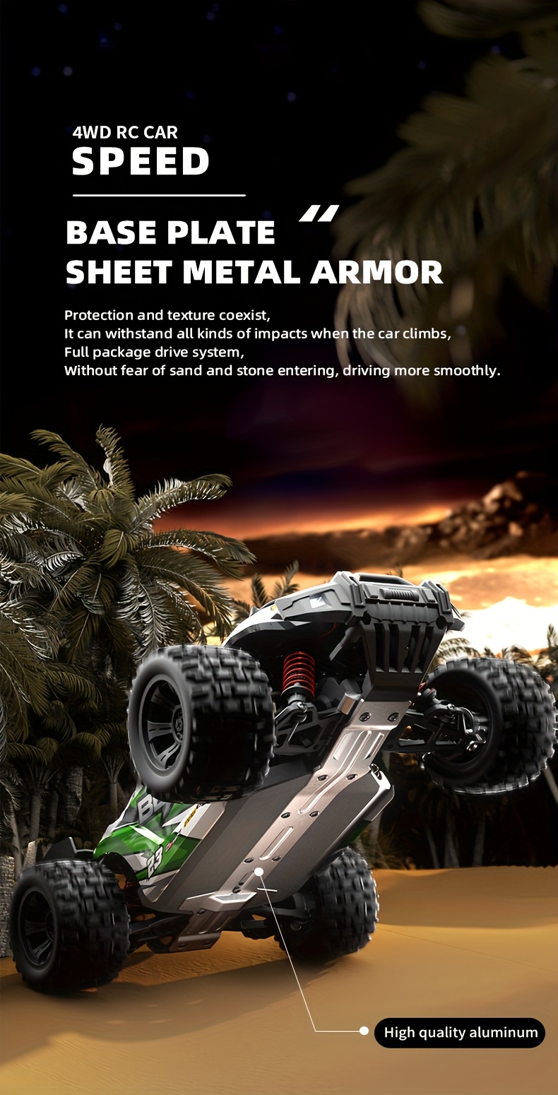 1:18 RC Off-Road Beast Truck - 37+ MPH Brushless Power, Rugged 4WD, Metal Chassis, Programmable LED Lights | High-Speed Remote Control Car for Teens, Adults, Hobby Racers