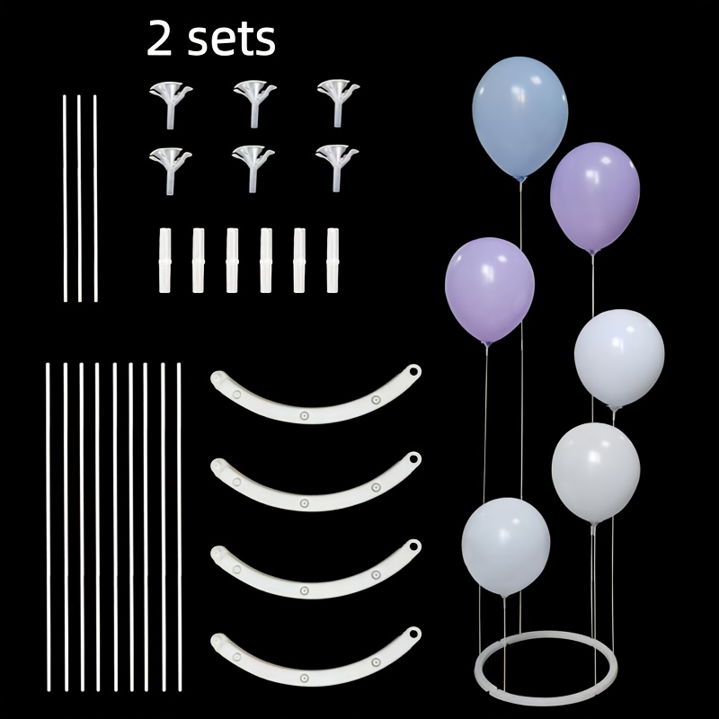 E-shop 2 Sets runde Ballonhalter-Kit, Ballonhalter für Hochzeiten und Geburtstage, wiederverwendbare Ballonhalter aus Kunststoff für Schreibtische,