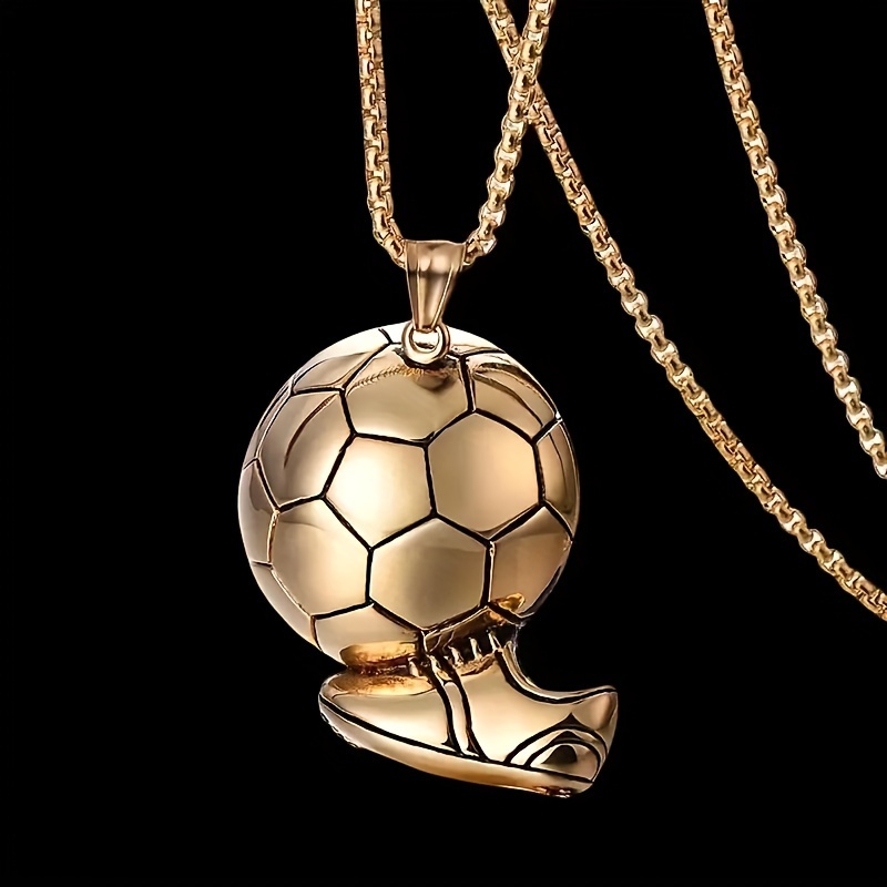 

1pc Football Sports Alloy Pendant Necklace, Fashion Simple Domineering Sports, Sweater Chain