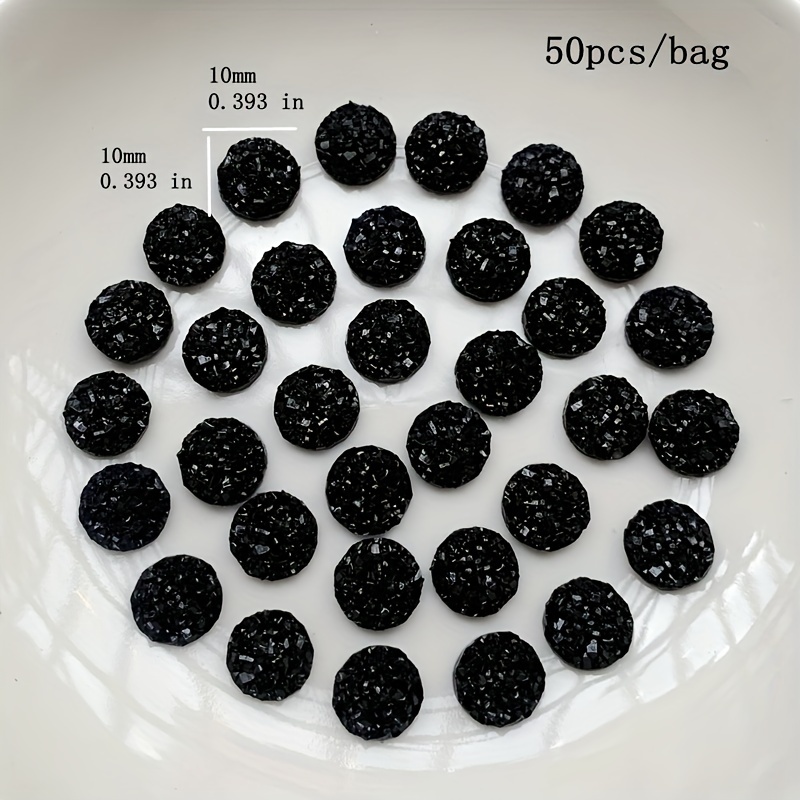 8mm/10mm/12mm Natural Ore Resin Rhinestone Round Ore Shiny Ab Color Resin Crystals Additions Gem Stones