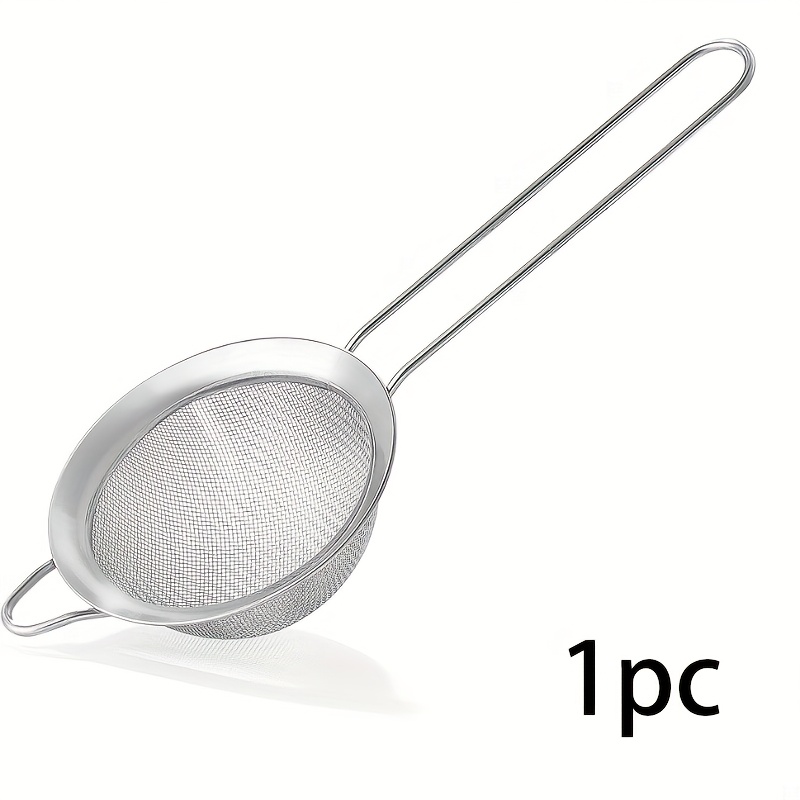 TEMU Setaccio da cucina da 8.0 cm, a maglia fine, setaccio manuale in acciaio inossidabile, per cocktail, filtro per t癡-caff癡-, per alimenti con