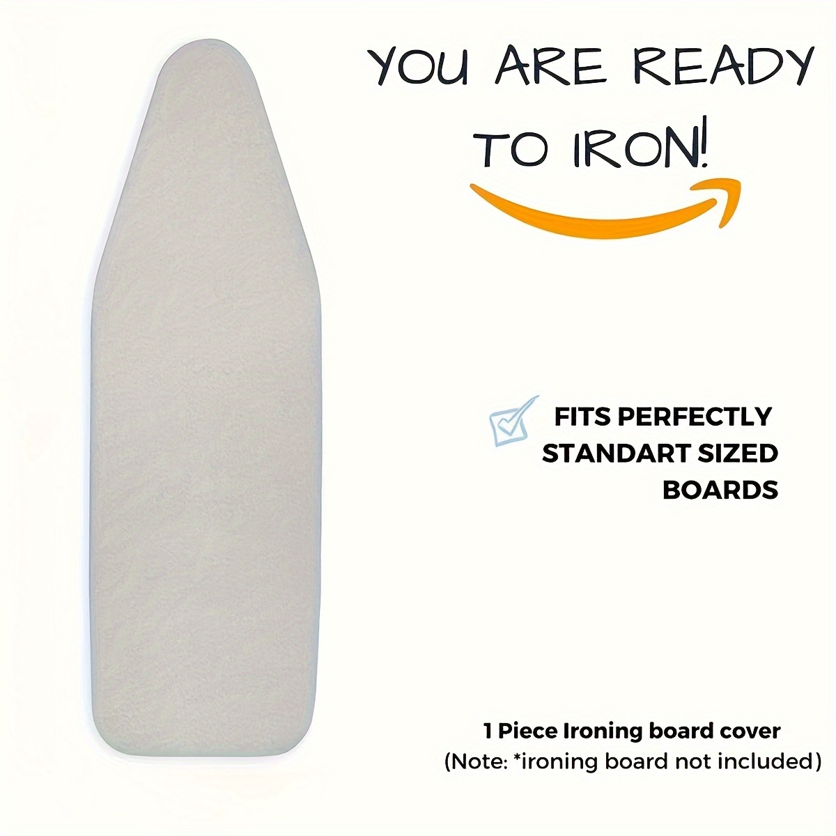 

Silicone Coated Ironing Board Cover - Fits Perfectly Standard Sized Boards: Reflects Heat, Stain & Scorch Resistant, Iron Slides Better - Suitable For 4 Standard Sizes Of