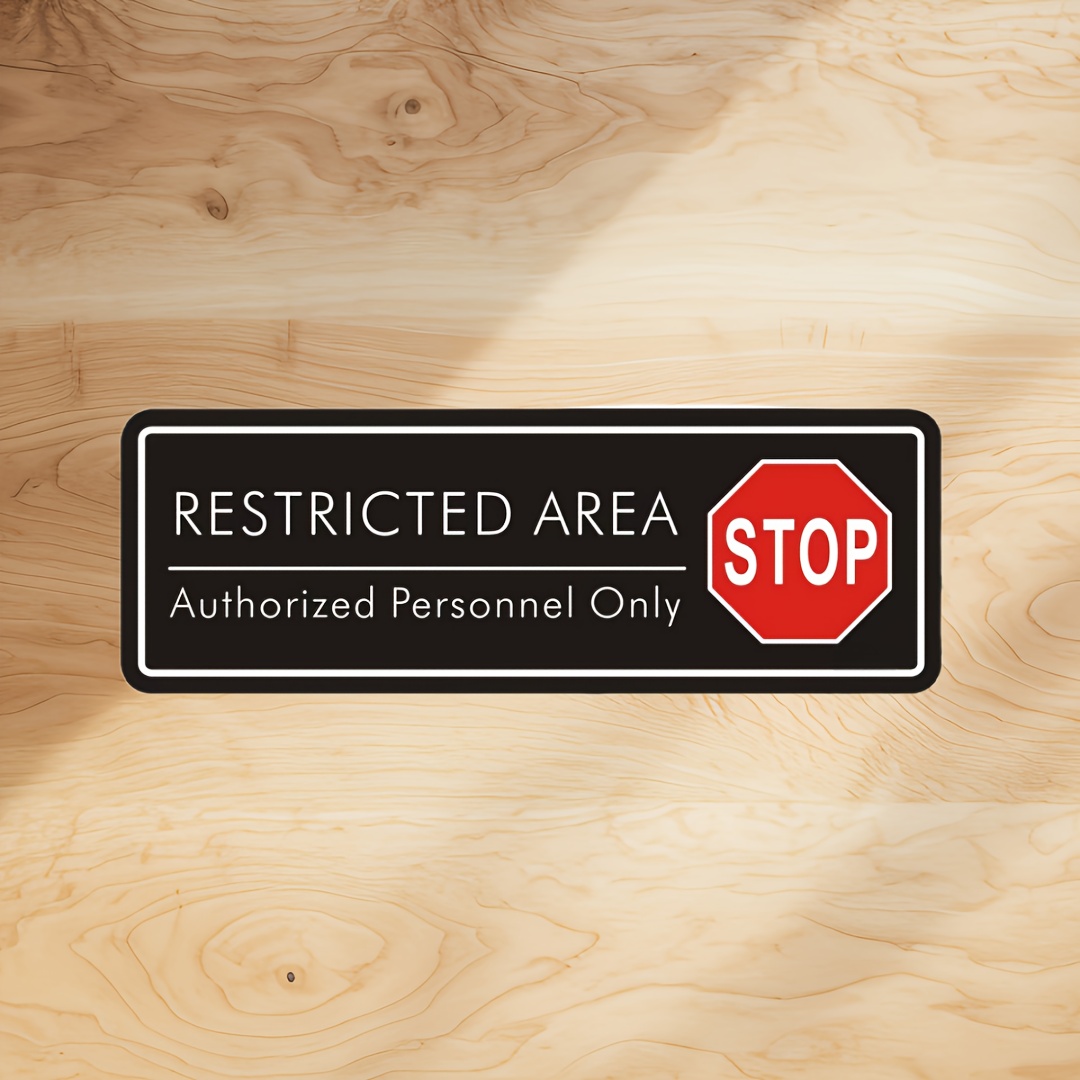TEMU The Area Sign Is For Authorized Personnel Only, With A . A 9 X 3 Inch Acrylic Sign Weatherproof And Fade-resistant, Suitable For Homes, Business