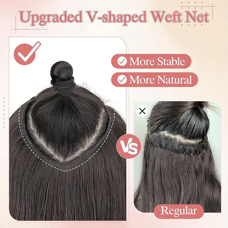 v shape clip hair extensions human hair 30.48-55.88 cm ombre blonde to caramel blonde highlight one hairpiece clip in hair extension human hair with seamless weft for women details 4
