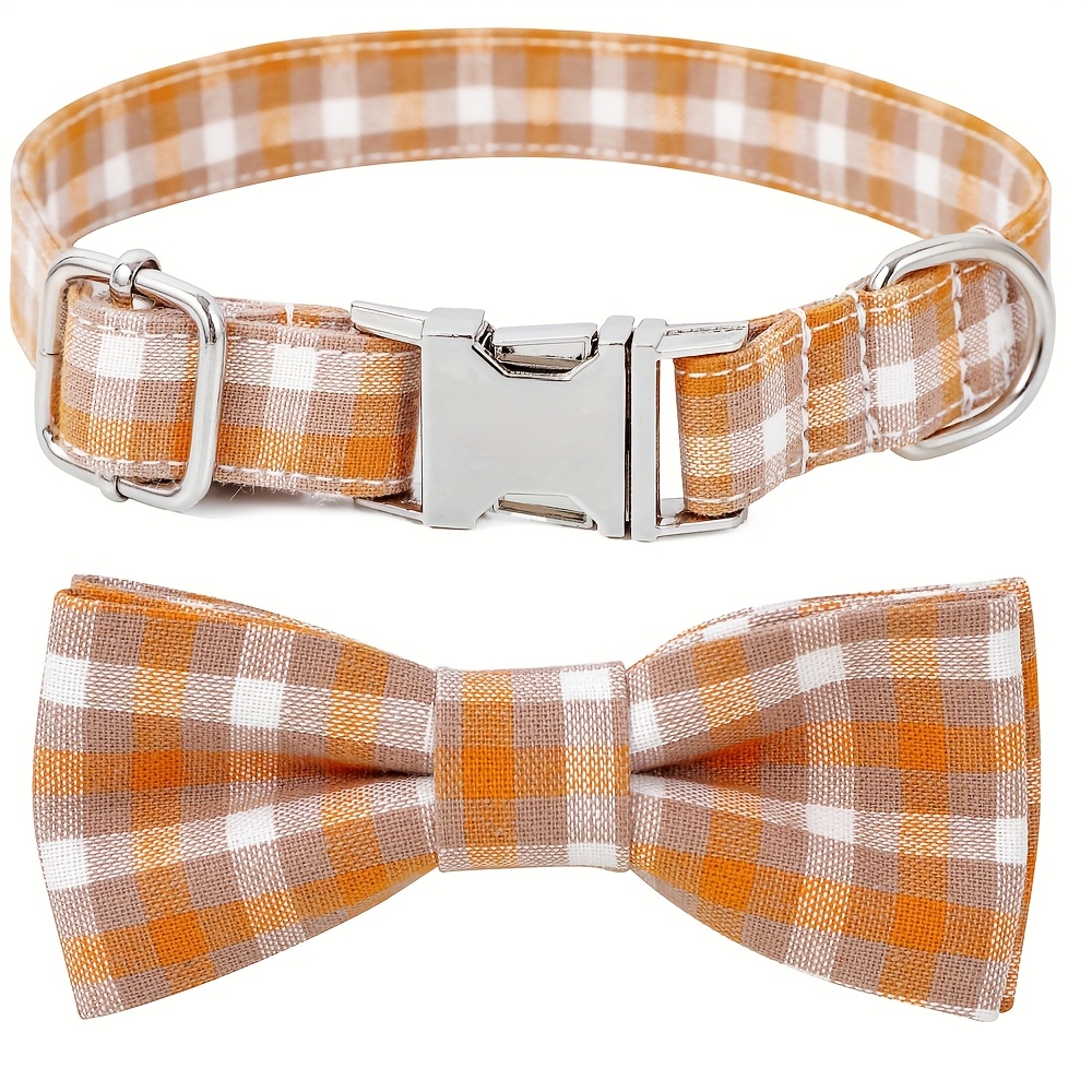 Buckle Dog Collar with British Plaid Design, Customizable