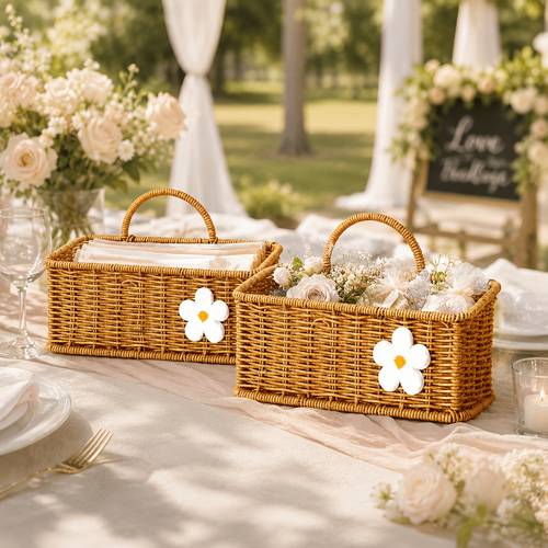 item picture 2pcs shelf baskets imitation rattan woven hanging baskets wall baskets space saving wall organizer suitable for kitchen bathroom living room bedroom decorative storage baskets shelf baskets