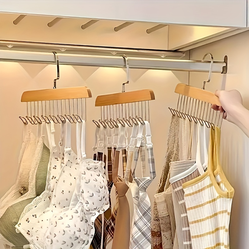 

3-piece Vest Hanger With 8 Hooks, Bra Hanger, Material, Space Saving Hanger, 360 ° Storage And Camisole, Swimsuit, Lace Up Dress, Storage Space For Dormitories And Apartments