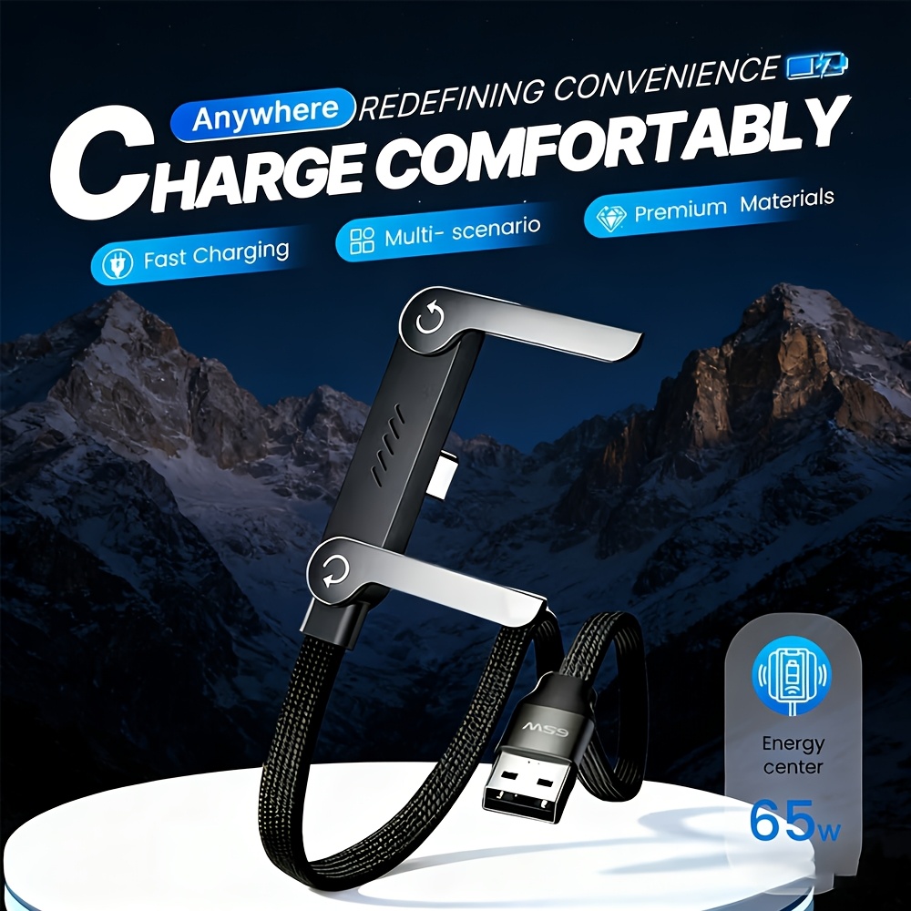 Braid Stand USB-A to Type-C Folding Stand Fast Charging Cable