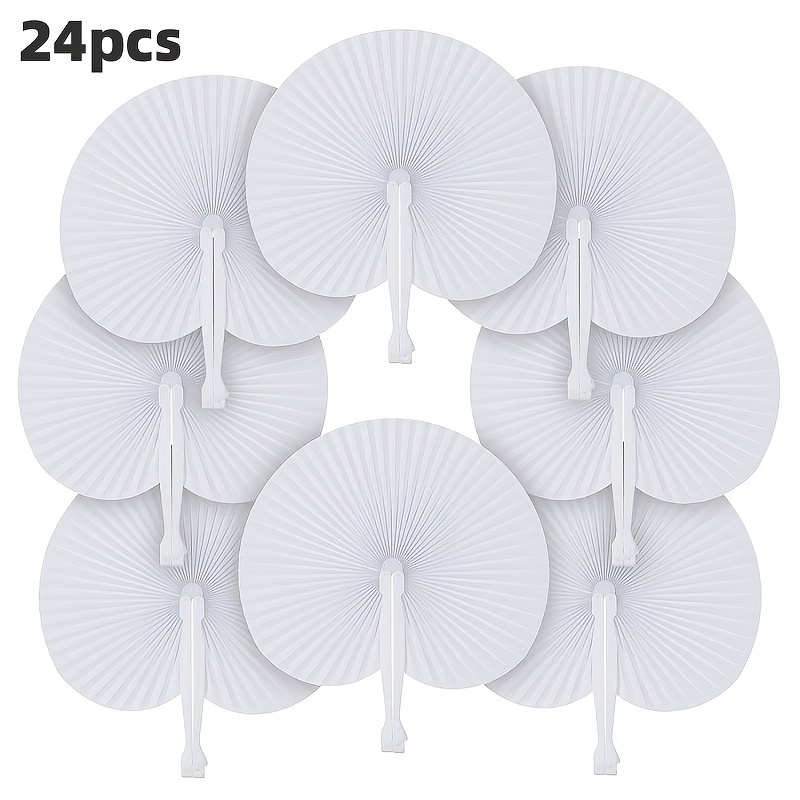 24-pack Fans - Heart & Round Accordion Design For Wedding, Party Decorations & Diy Crafts