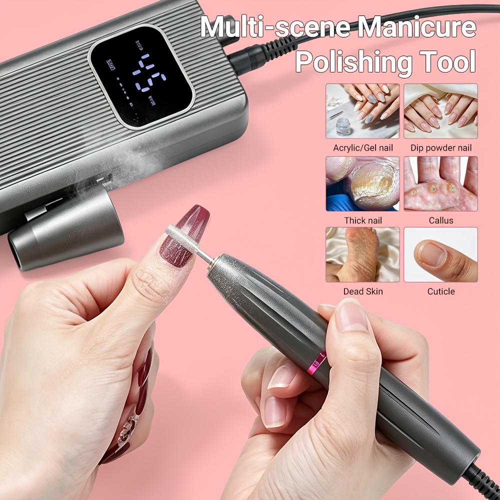 Portable Nail Drill Machine, Rechargeable USB Electric Nail Grinder Set