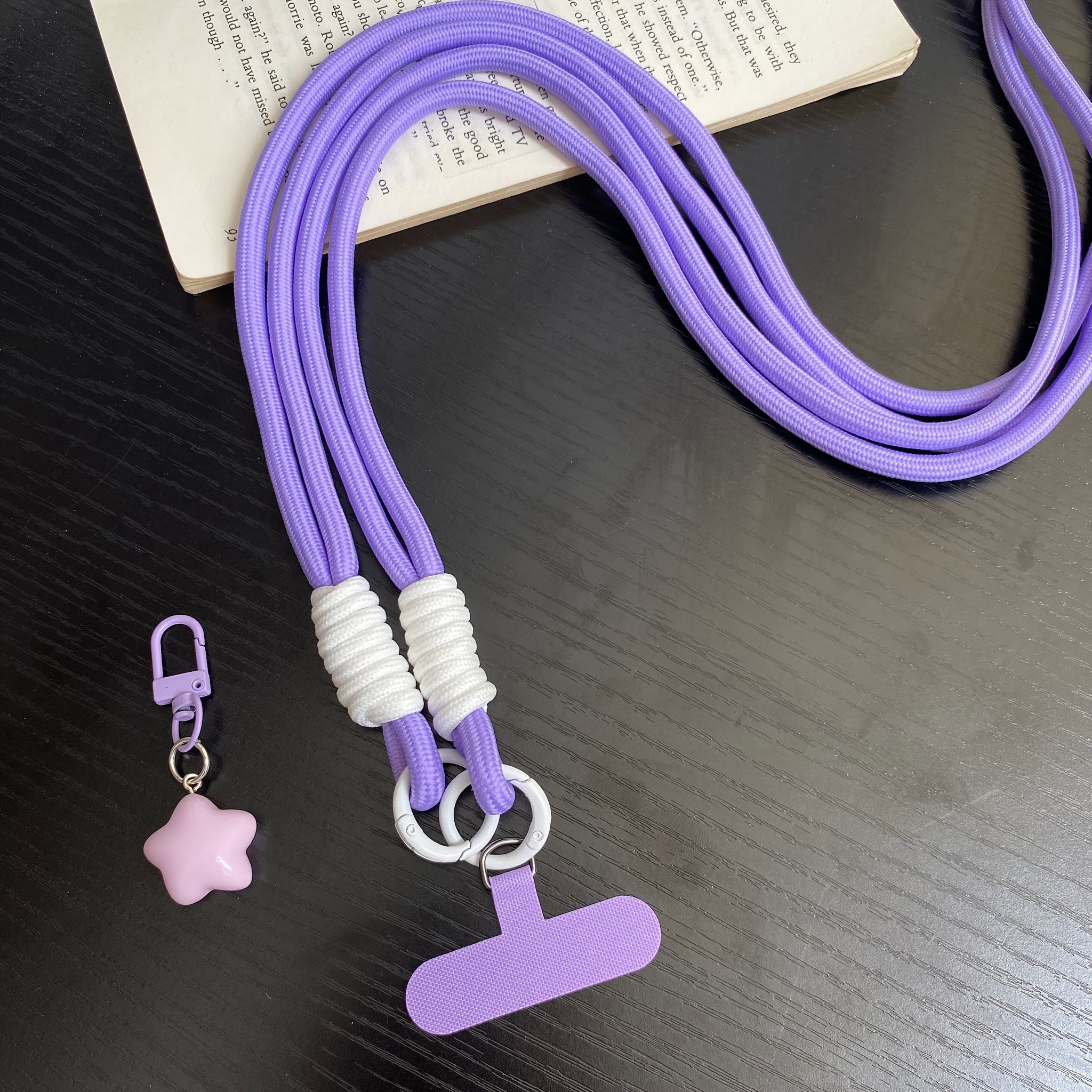 TEMU 1pc Star Pendant Body Mobile Phone Lanyard Braided Rope Strong Anti-break Ins Anti-lost Anti-theft Mobile Phone Case Lanyard With Matching Pad