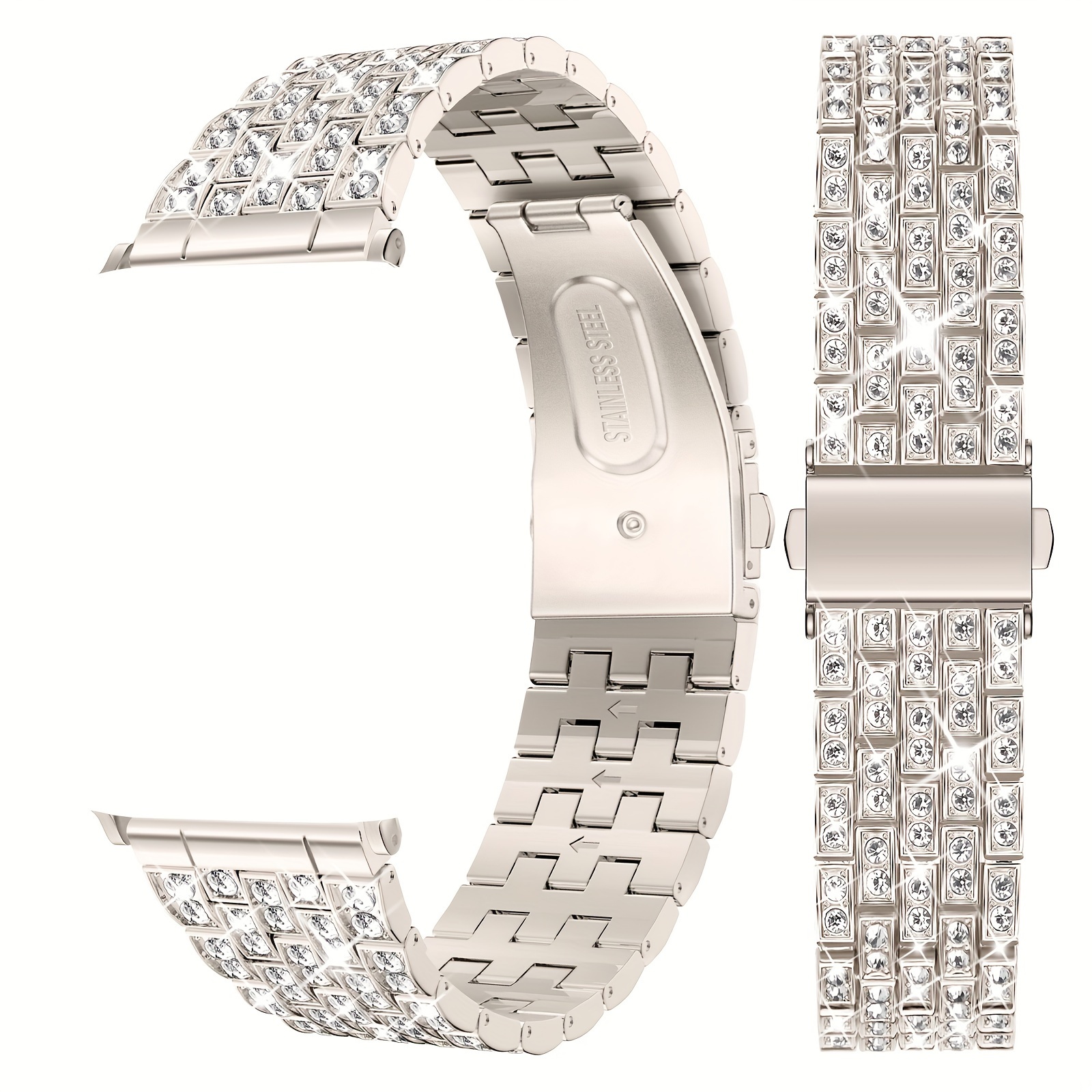 

Watch Band Women, Sparkling Artificial Diamond Stainless Metal Strap Upgraded Bracelet For Iwatch Ultra 2/1 Series 9 8 7 6 5 4 3 2 1 Se