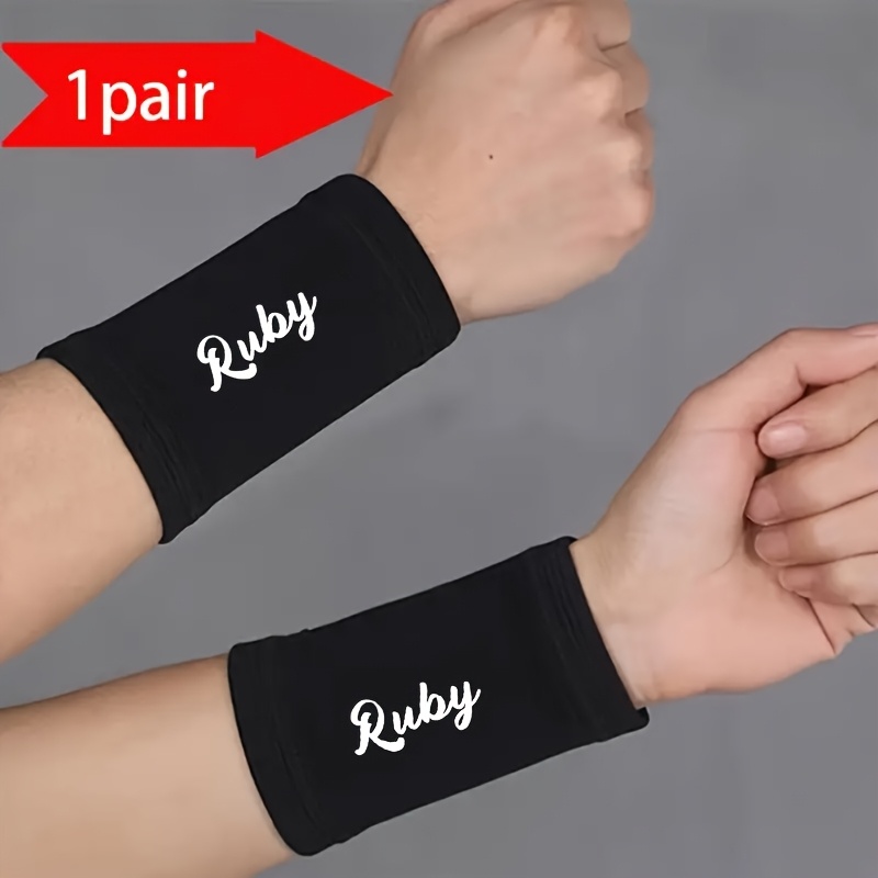 TEMU [custom Name/text] Padel - Fitness Wrist Wraps, Sports Wrist Support|knit Texture|polyester Fabric Sweat Absorbing Sports Wristband-breathable