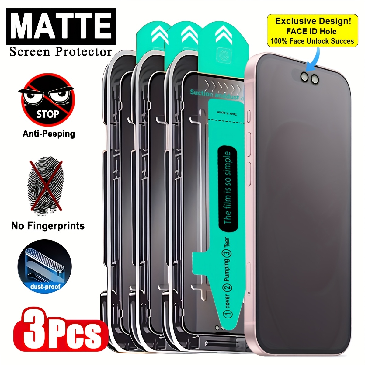 matte privacy screen protector anti fingerprint Temu Oman
