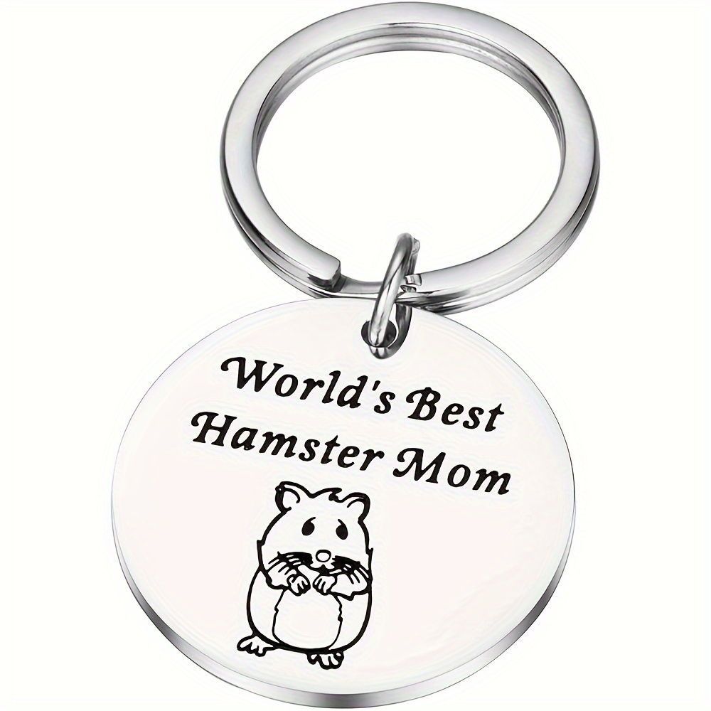 1pc Hamster Pattern Keychain Gift For Hamster Lovers, , Family, , Men, Women