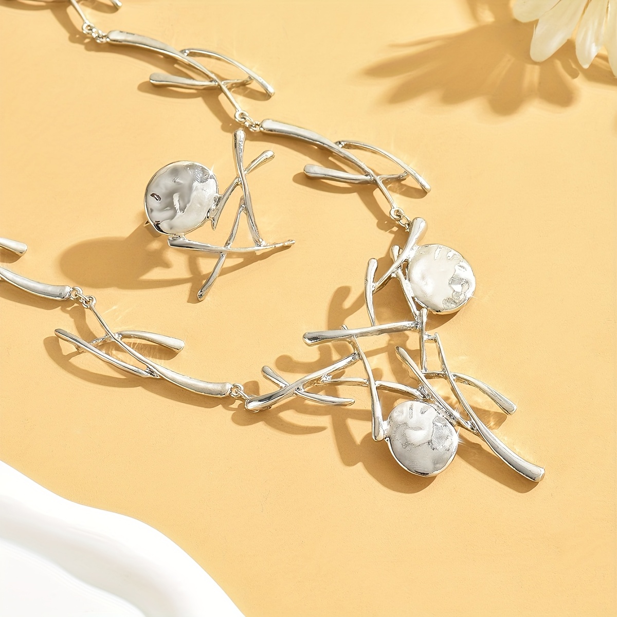a sleek simple personality irregular   branches   oval cold necklace rings womens everyday accessories can   be   for holidays Product details 3