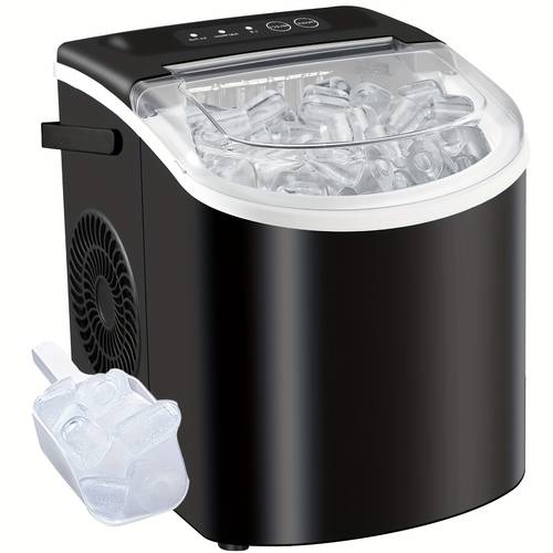 ice maker machine for countertops 26 lbs of ice in 24 hours and 9 ice cubes in with basket and scoop for self cleaning