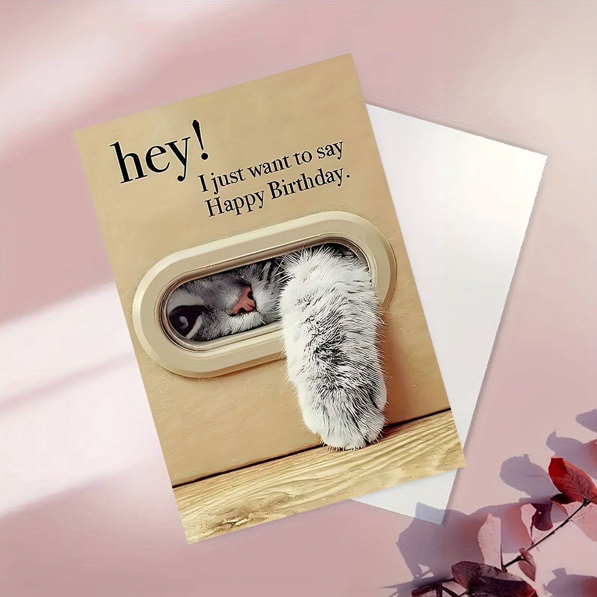 

1pc Birthday Greeting Card, "hey! " With , English Language, Fun And