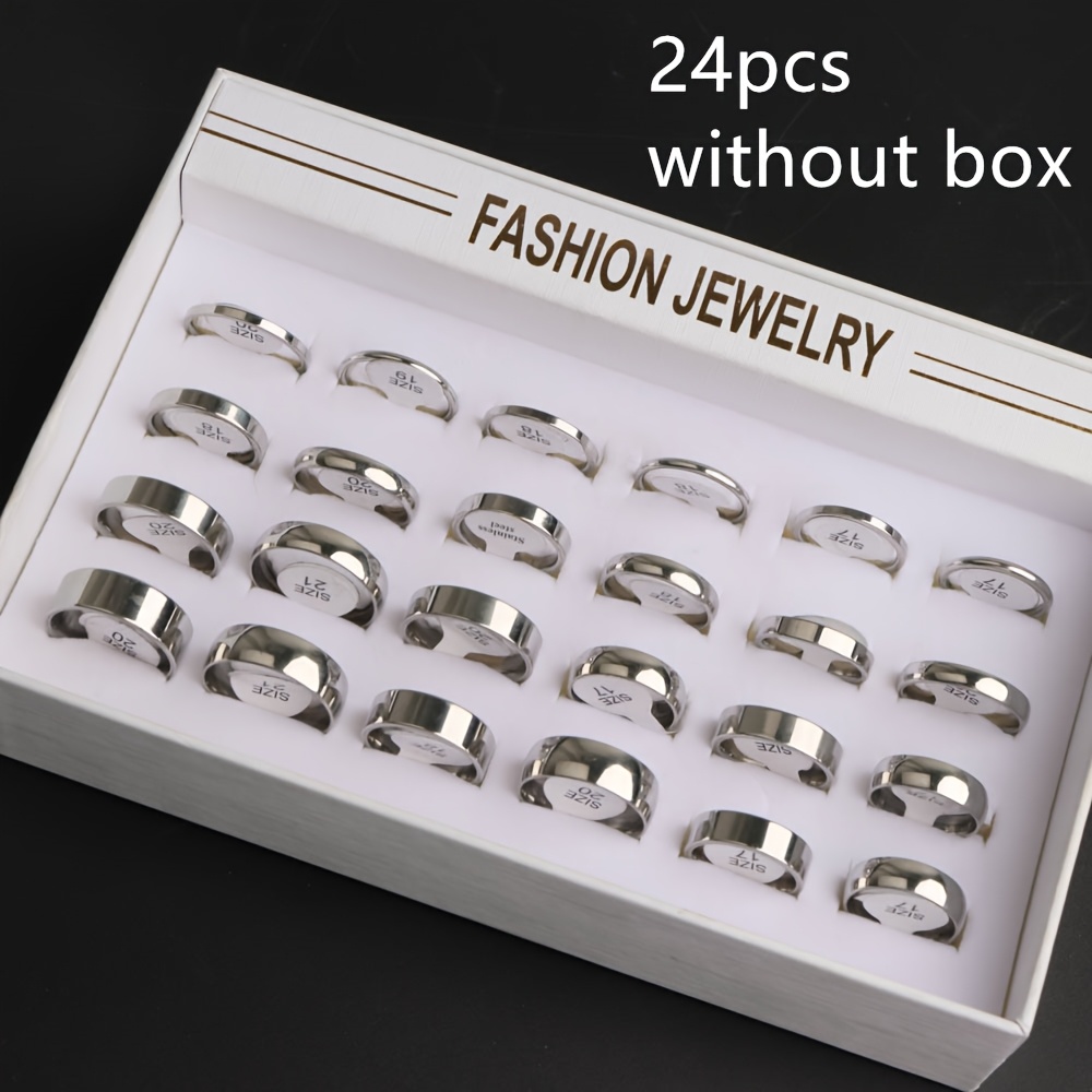 E-shop 24 Fashion Klassische Minimalistische Glatte Edelstahl Herrenringe, 2mm 4mm 6mm 8mm Paarringe, Jahrestag, Hochzeit, Party Schmuck, Ohne Box