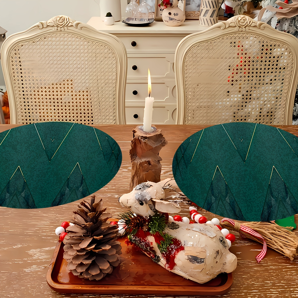 

4pcs Set Round Placemats - , , & - For Dining Decor, , And