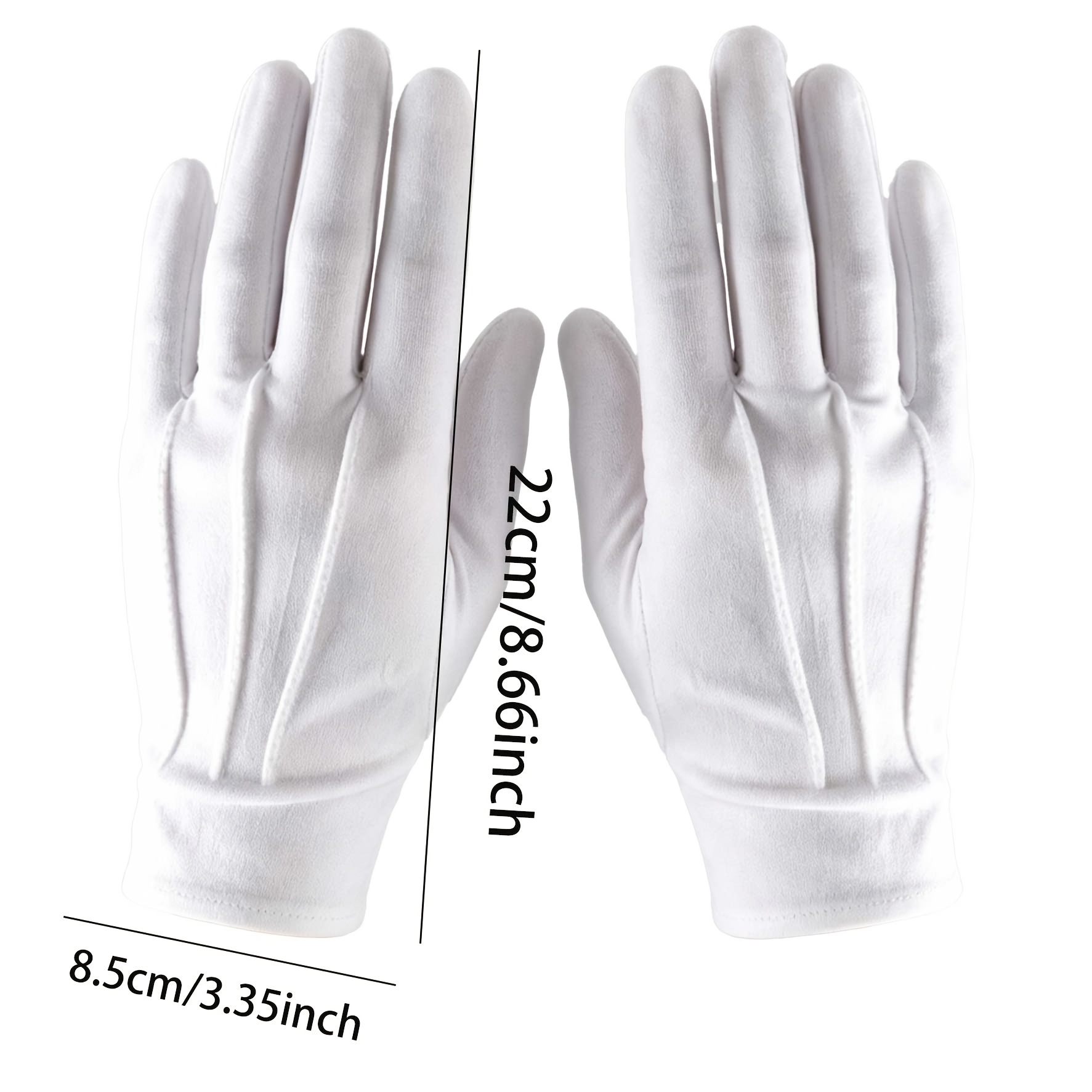 White Formal Gloves with Three-Strand Craftsmanship