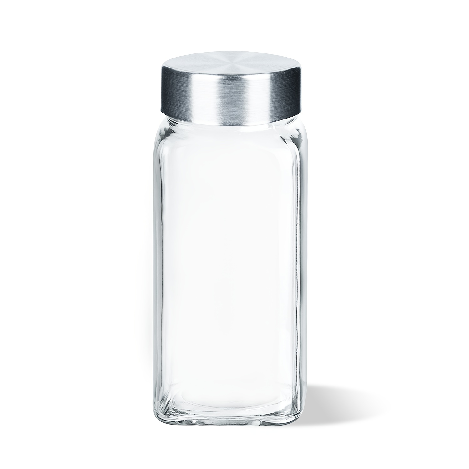 Image of 24pcs Square Glass Spice Jars With Rust-proof Metal Covers, Transparent Storage Containers For Countertop Display, Label-ready, Space-saving Design For Home Kitchen Organization And Daily Cooking