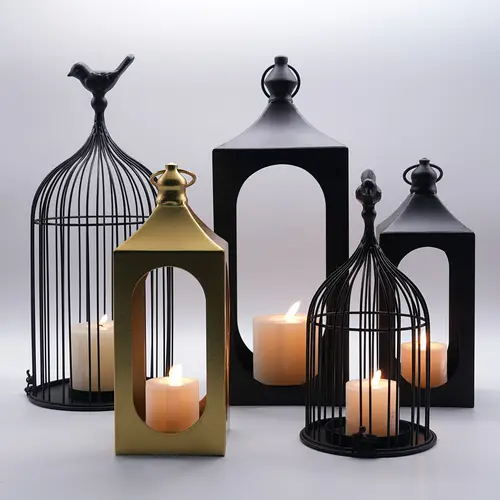 candle lanterns gothic decoration table center lacquered no electricity required indoor outdoor for christmas wedding party home decor lantern candle holders