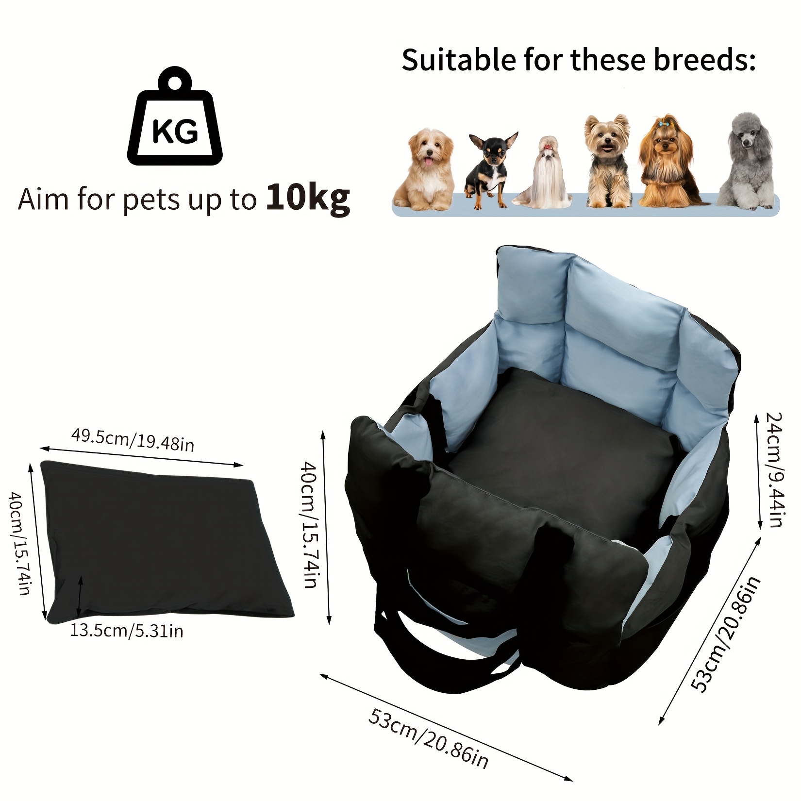 TEMU Bingopaw Siège Auto Moyen pour Chien, Extenseur de Siège Arrière, Housse de Siège Arrière de Voiture pour Grand et Petit Chien, Hamac/Couchage