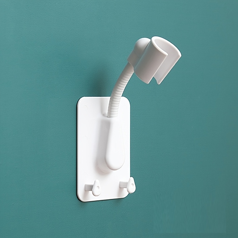 TEMU 1pc No-drill Shower Head Holder With 360° Rotating Base, Adjustable Angle Bathroom Shower Bracket, Installation, Sturdy Construction For Modern