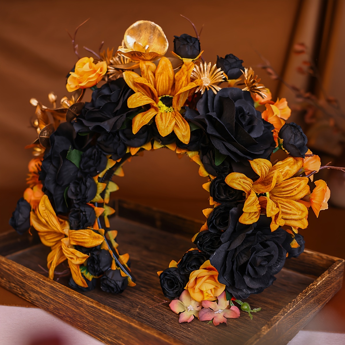 handmade   artificial flower hair ring womens hairpin hair decoration headwear hair tie wedding accessories Product details 2