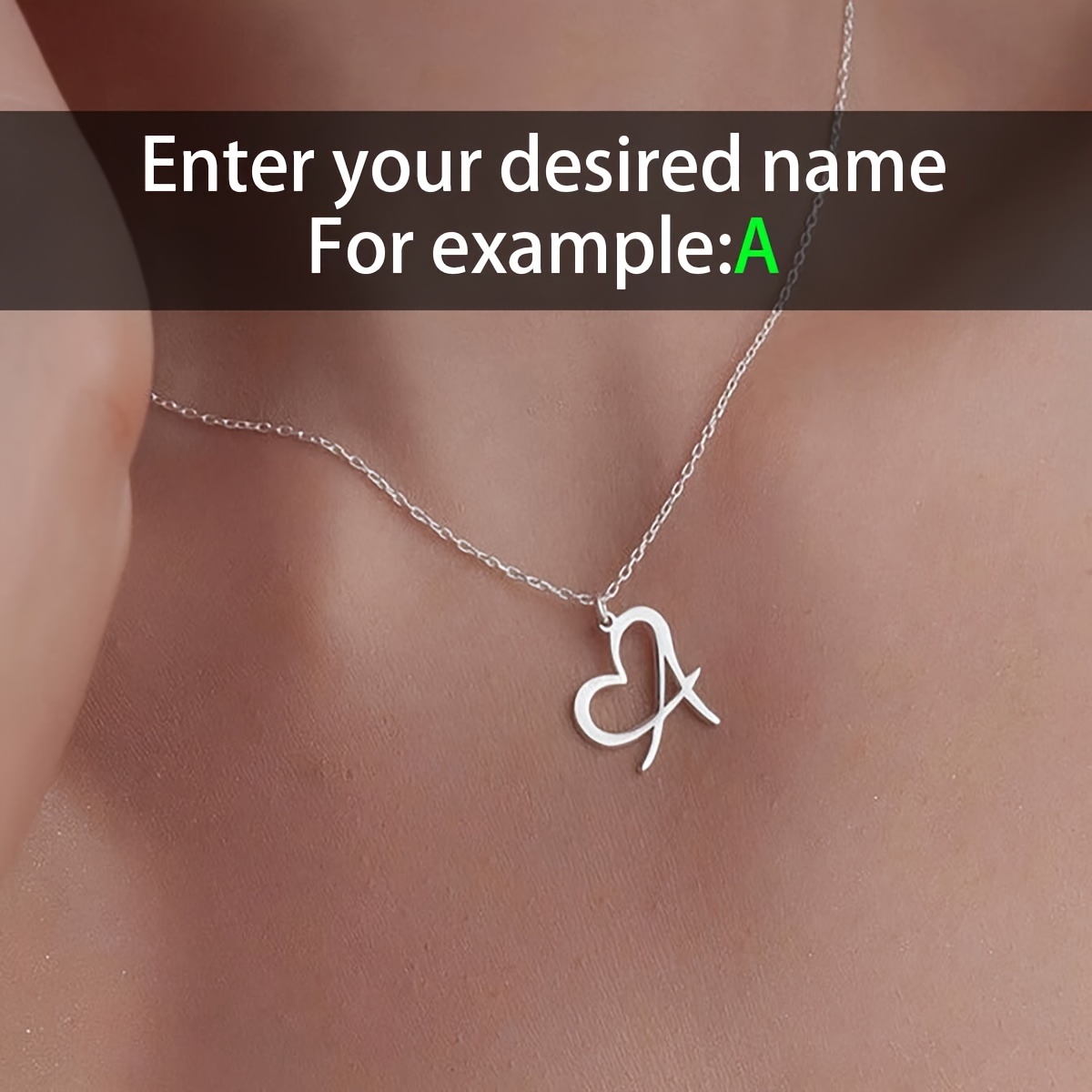 Image of Custom Personalized 18k Gold Plated Stainless Steel Women's Necklace, Simple And Personalized Design, Perfect Pendant Gift For Girlfriend On Christmas Or Valentine's Day