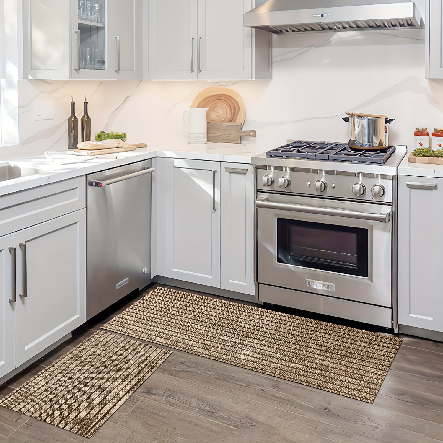 1pc/2pcs * floor mats, cushioning non-slip carpets for kitchen floors, absorbent running and comfortable standing mats, indoor and outdoor entrance door mats, washable, suitable for kitchens, *, garages, laundry rooms, entrances