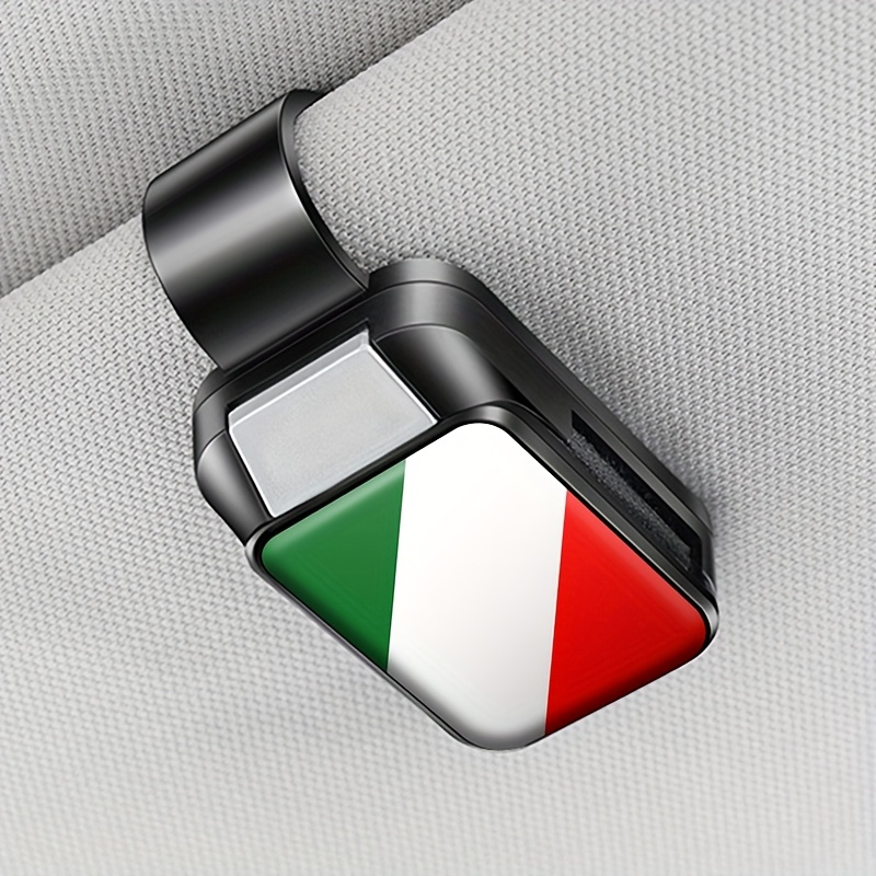 Italian Tricolor Car Sun Visor Sunglasses Storage/glasses Collection, Drip Glue Technology, Car Interior Additions