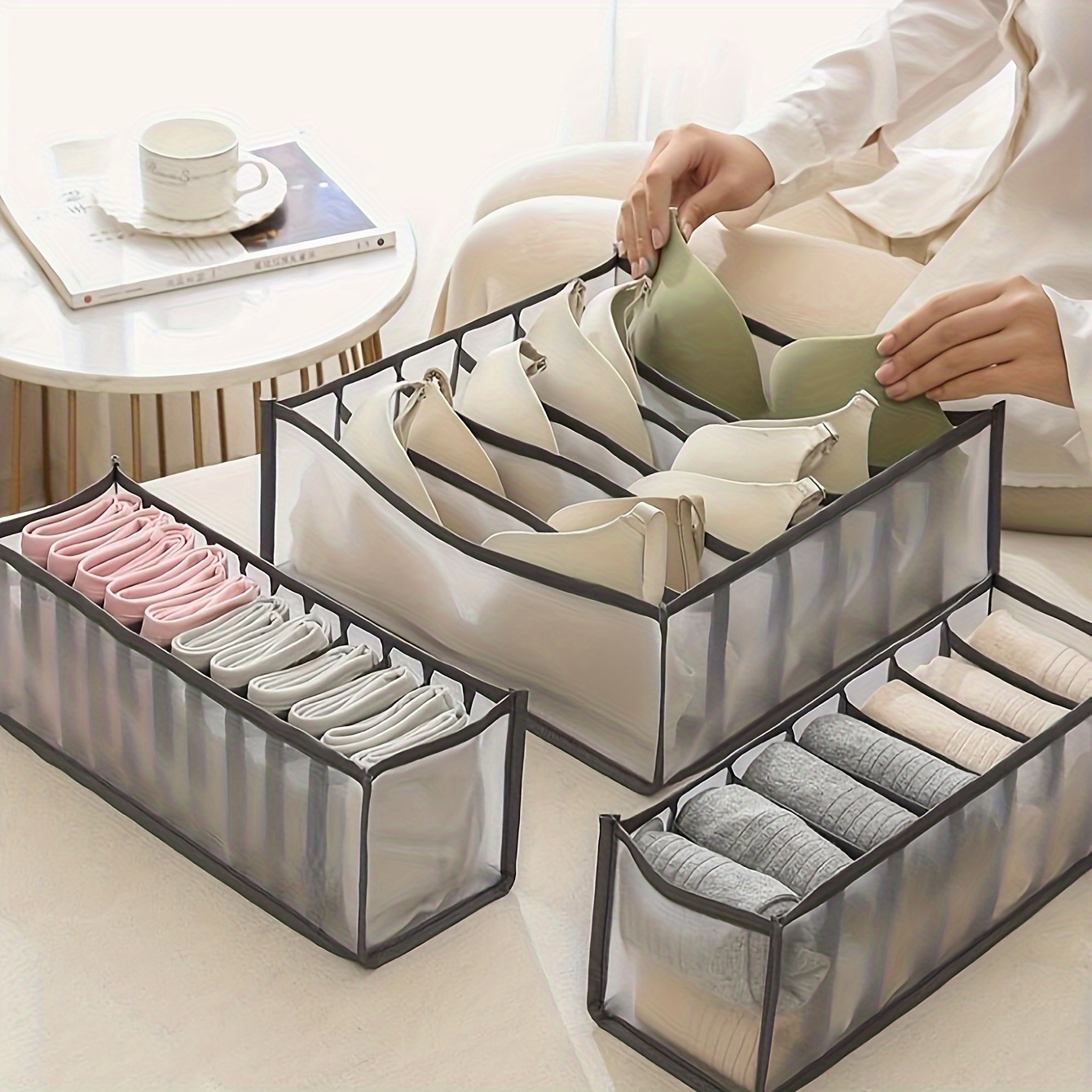 1pc/3pcs Socks And Underwears Organizer ,-6/7/11 Grids Drawer Organizers  For Closet Storage, Shop The Latest Trends