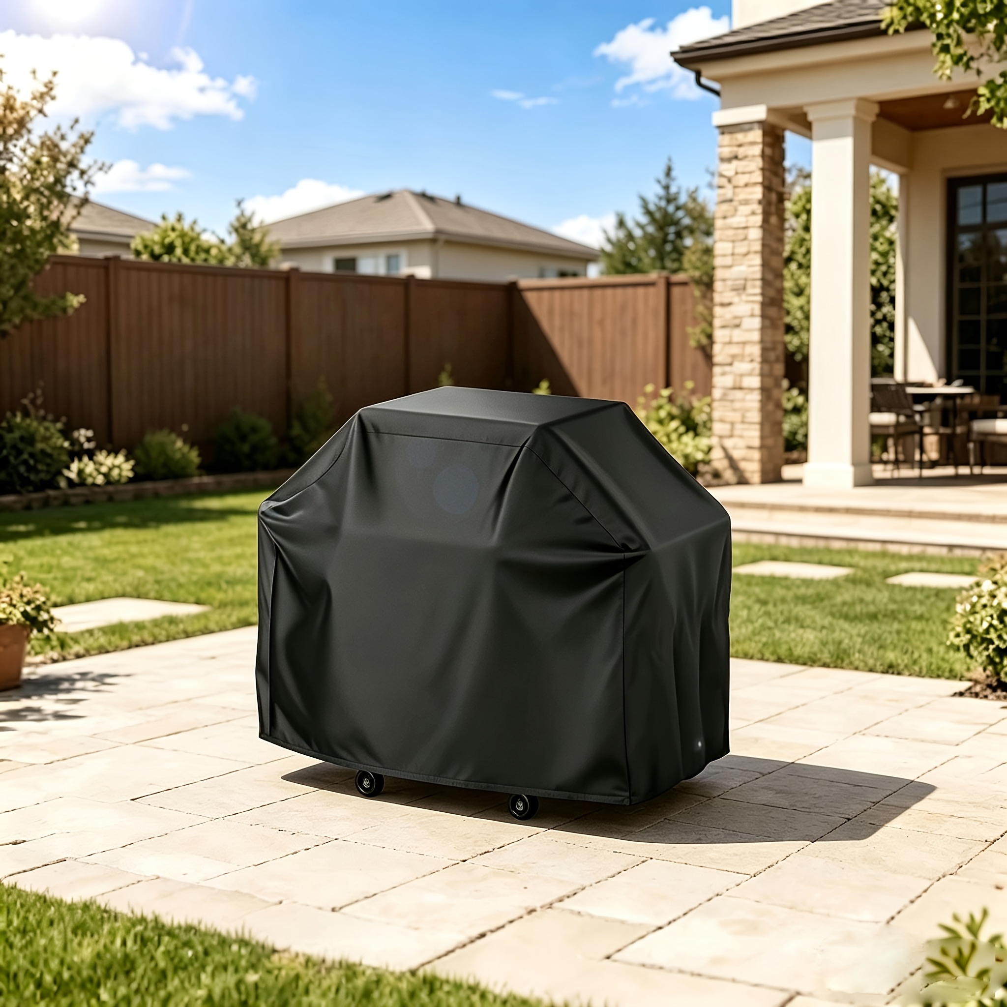 TEMU Housse de barbecue, Housse de robuste pour barbecue à gaz en Oxford 300D, Convient aux barbecues extérieurs, Compatible avec la plupart des