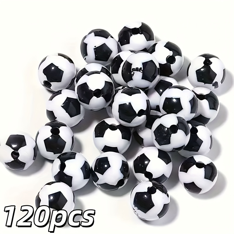 E-shop 120 Stück Fußball-Perlen, DIY Bastelzubehör für Schmuck. Ideal für Halsketten, Armbänder Handy-Anhänger. Ein tolles Geschenk. Perlen-Sortiment