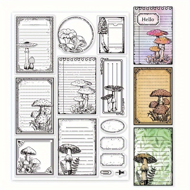 

imprint Magic" 1pc Mushroom-themed Clear Pvc Stamp For Diy Scrapbooking, Card Making & Home Decor