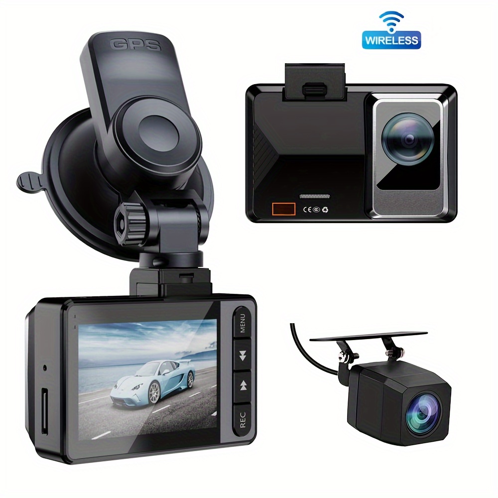 

Dash Cam, 360 Dash Camera Fhd 1440p Dash Cam Front And Rear, Built-in Wifi Gps, Loop Recording, Wdr, Night Vision