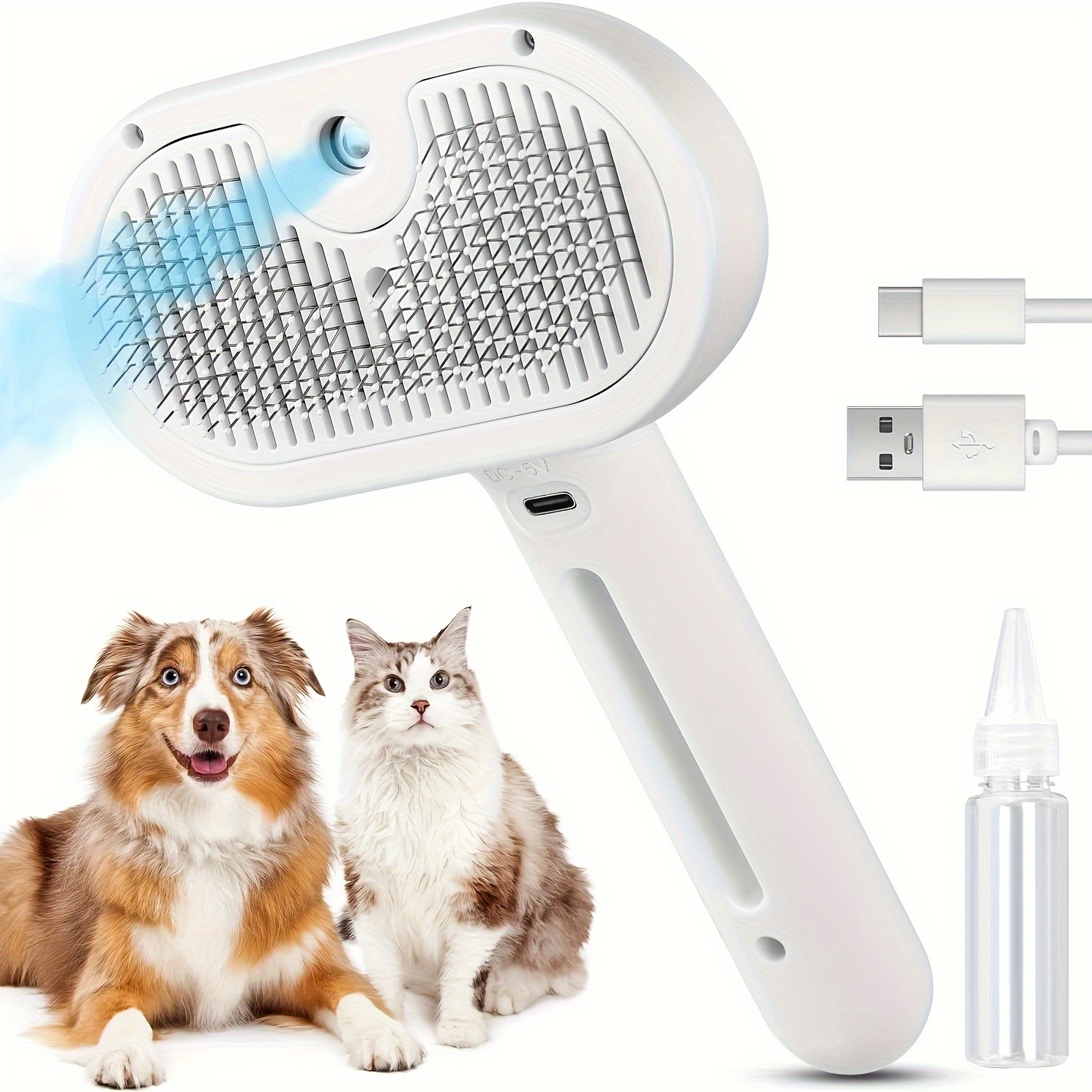 

Spray Cat Brush For Shedding, Remove Static Flying Hair Pet Grooming Brush Self Cleaning Dog Brush Suitable For Long And Short Hair Dogs And Cats To Remove And Loose Hair