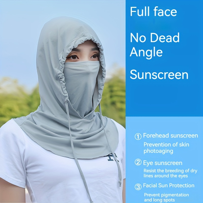 2024 New Cycling Sunshade Mask, Outdoor UV Protection Veil Summer Lightweight Dust Mask, Polyester Full Face Veil, Summer Outdoor Essential,Temu