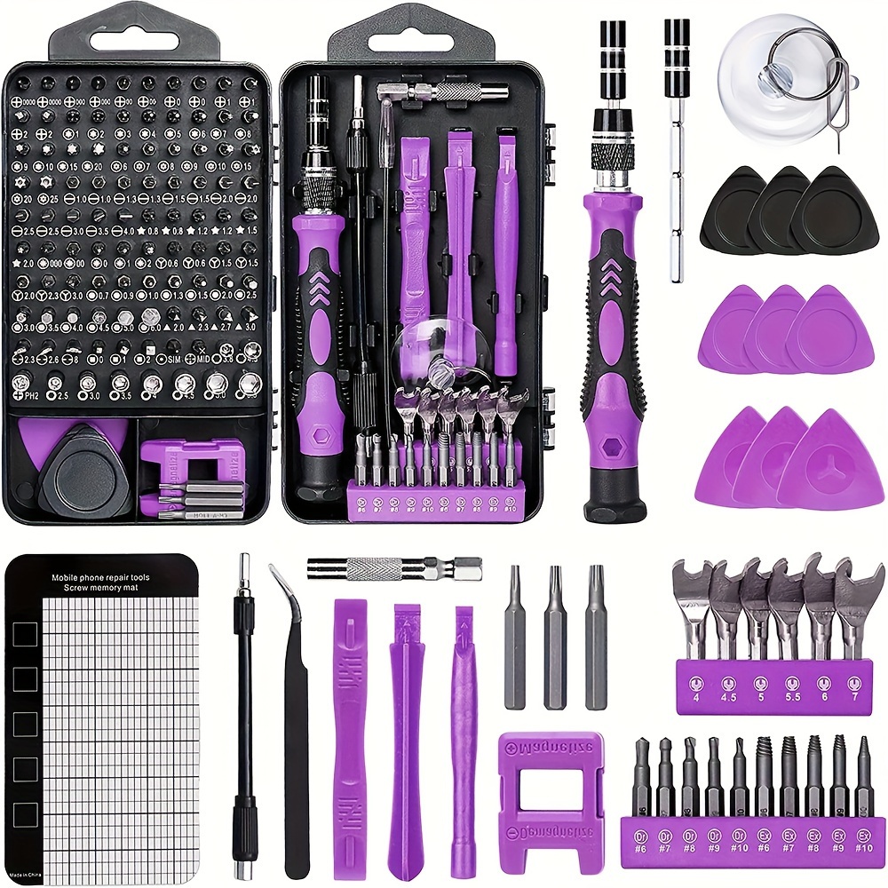 

138-in-1 Diy Repair Kit, Precision Screwdriver Sets Screwdriver Tool Kit Suitable For Iphones, Tablets, Watches, Cameras Repairs Etc. With Mini Wrench And Stripped Screw Remover