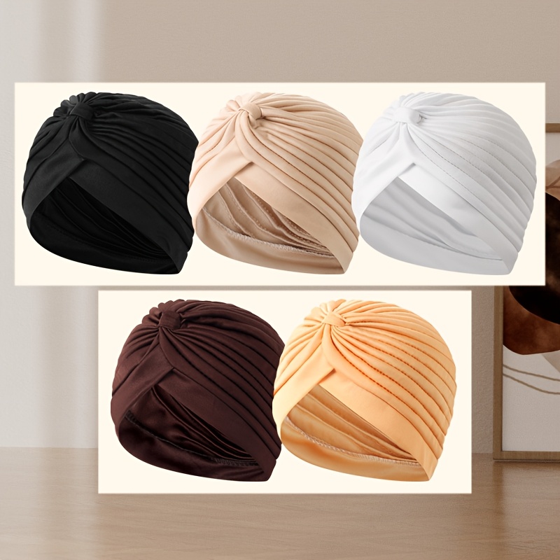 TEMU 5pcs Solid Women's Beret Scarf Hat Set, Multiple Colors , Suitable For Daily Use
