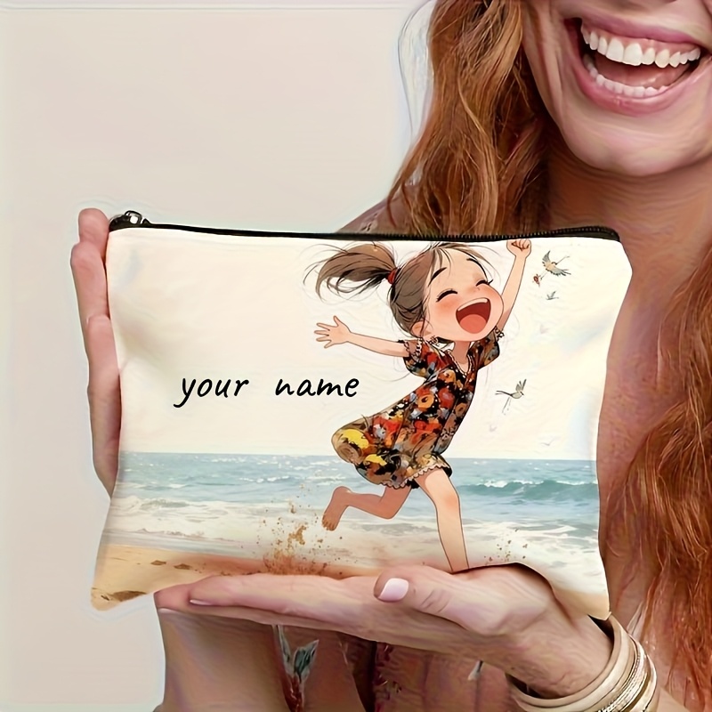TEMU Borsa Trucco /Messaggio Personalizzato - Borsa a - Borsa per Toilette - Astuccio - Borsa Regalo, Regalo per , Figlia, Amica, Insegnante e , per