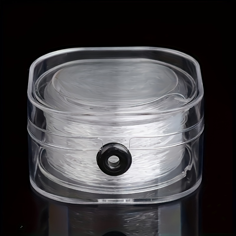 Image of 100m Transparent Elastic Stretch Cord 0.5-1.0mm For Making - Stretch Beading Thread With Storage Box, Durable Clear Cord For Bracelets, Necklaces, Keychains & Home Decor Crafts