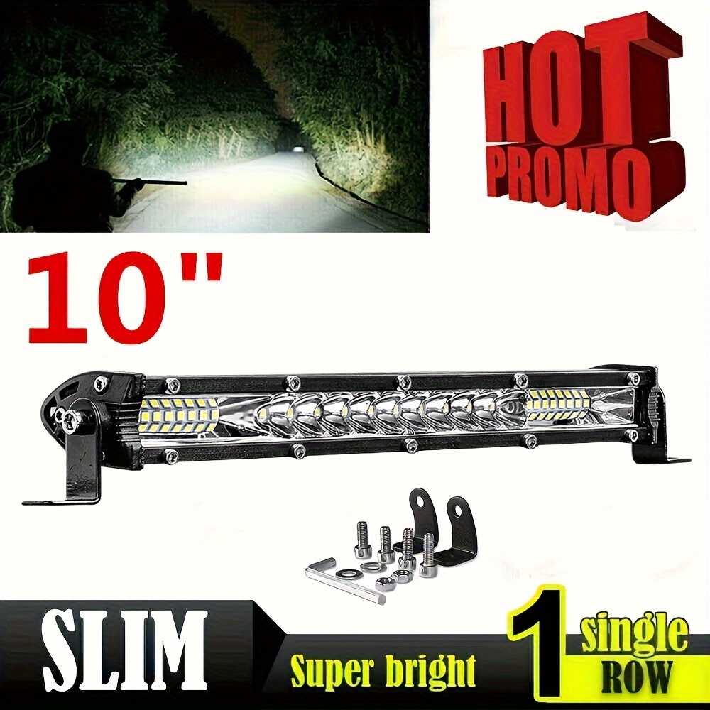 

10inch Super Bright Led Offroad Light Bar - Spot Flood Combo For Trucks, Suvs & Atvs