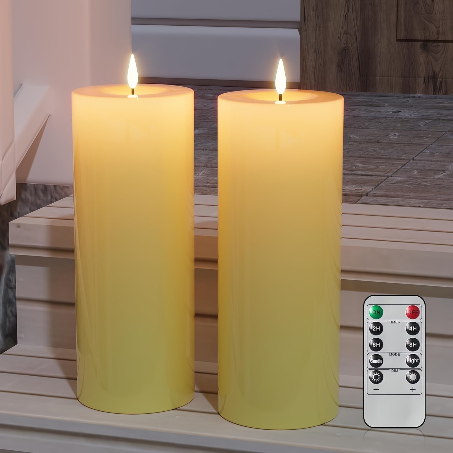 1 2 flameless led remote control pillar candle light timer battery powered flickering large candle realistic electronic candle outdoor lantern suitable for courtyard porch home decoration 0