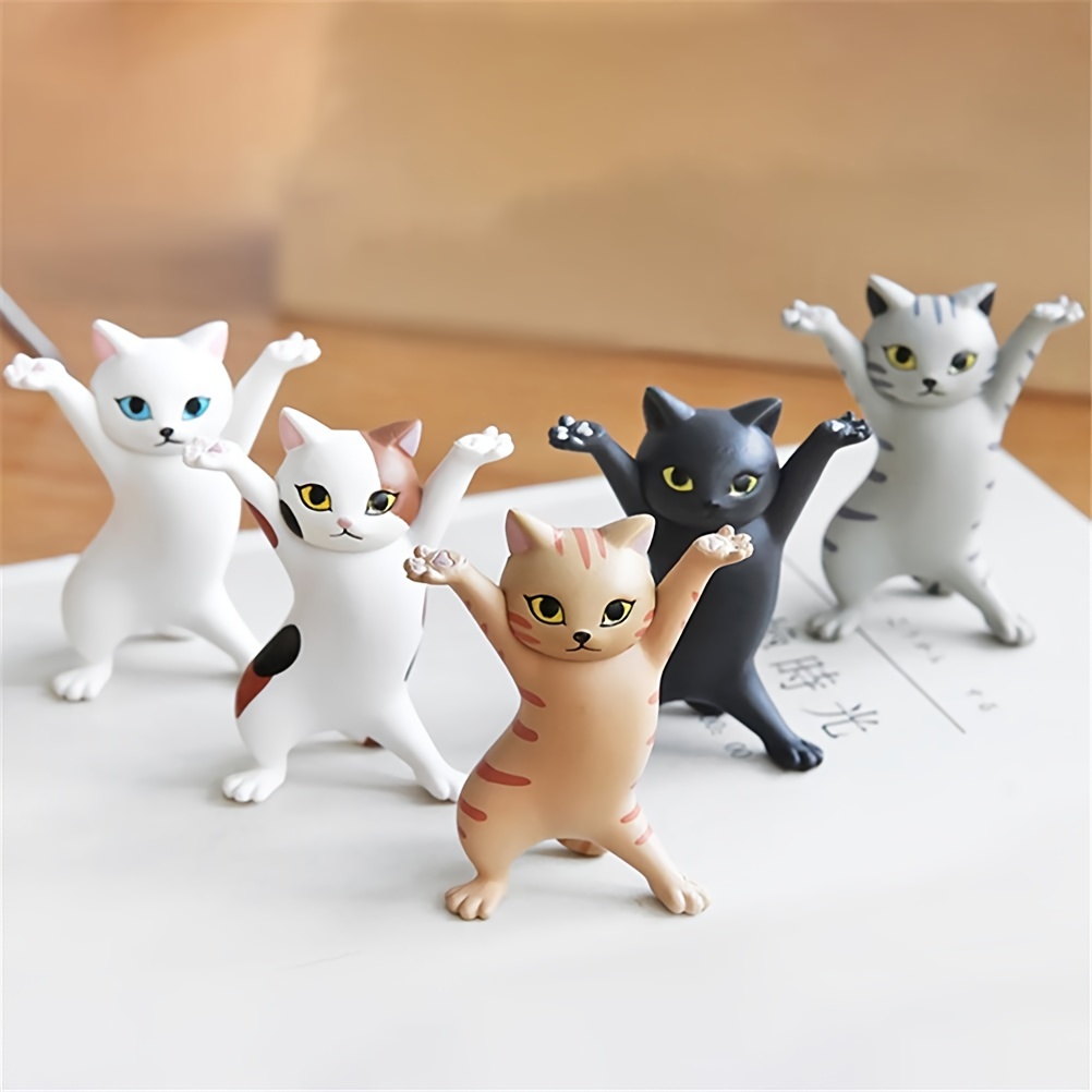 5PCS Anime Raising Hands Dancing Cat Model Cat Ornaments Cat Figures Toys For Children S Room Study Room Statues & Sculptures Home Decor_voghion.com