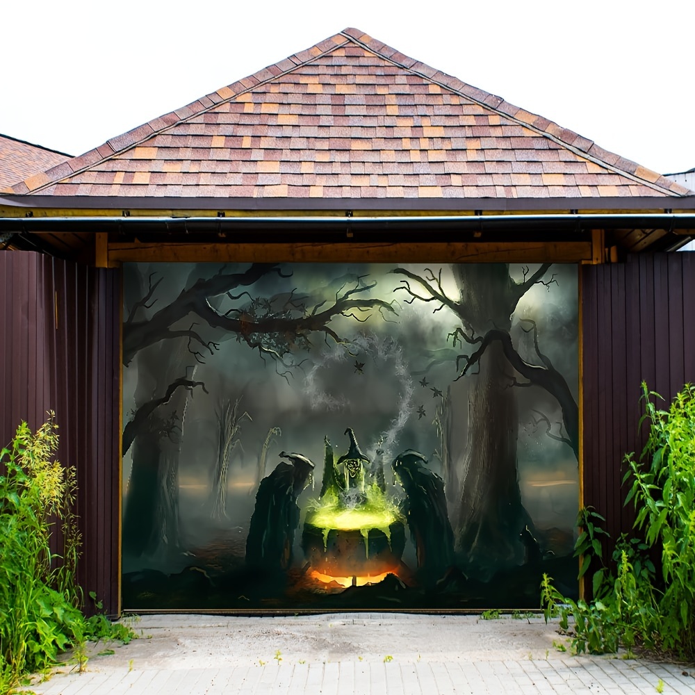 

Spooky Brew Garage Door Banner - Polyester, Design For Indoor/outdoor Decor, Patio & Lawn