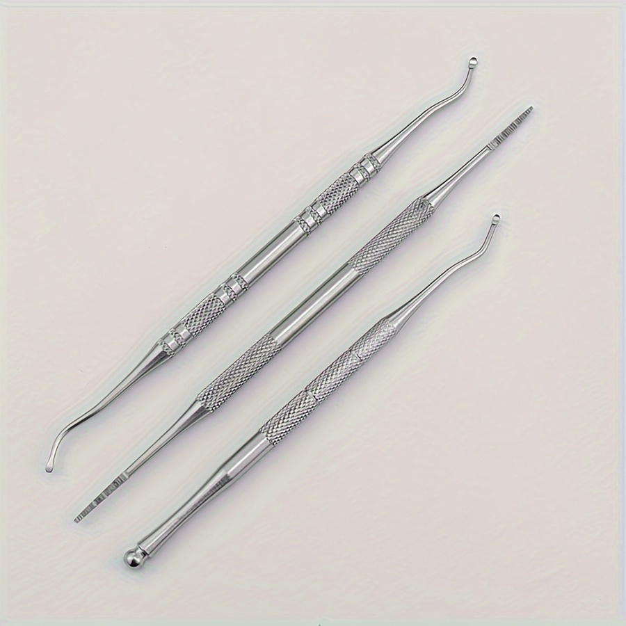 

3pcs Stainless Steel Double Head Toenails Lifter, Ingrown Toenails Nail Lifter, Toe Nail Dirt Remover Tool, Professional Pedicure Tools