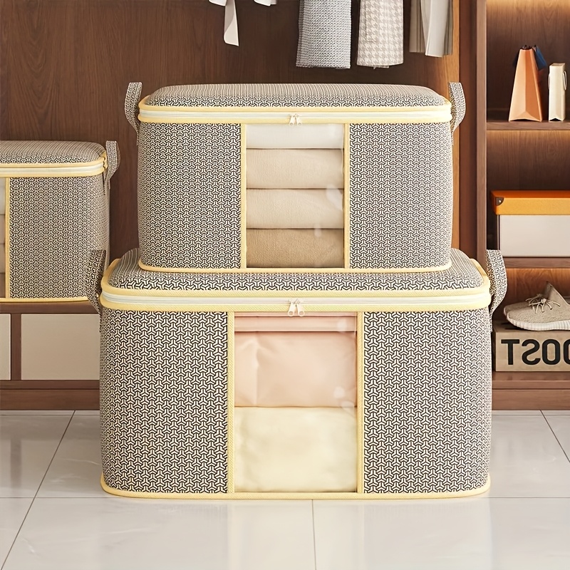6pcs Extra-Large Foldable Clothing Storage Bags with Zippers and Clear Windows
